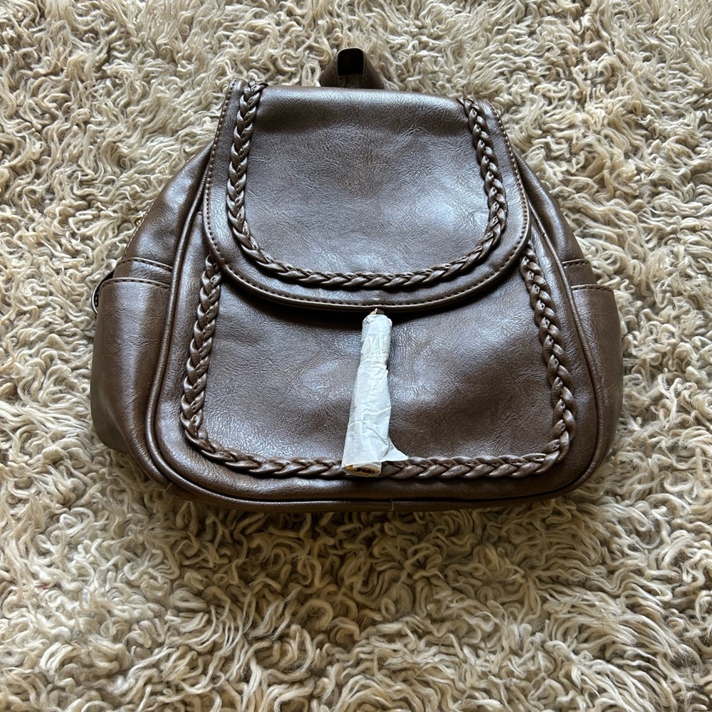 Brown Braided Women's Backpack - image 1